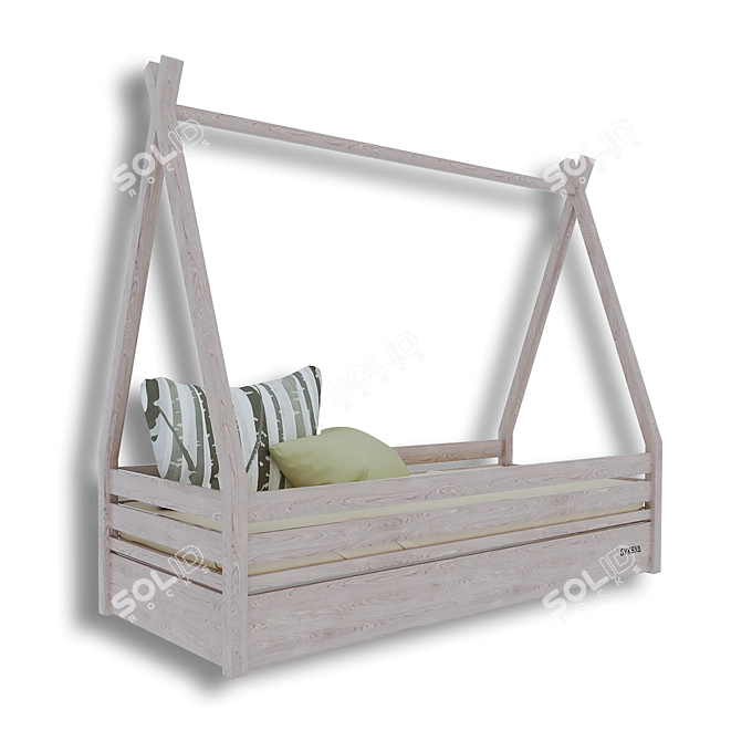 BookWood Indian Wigwam Baby Bed 3D model image 1