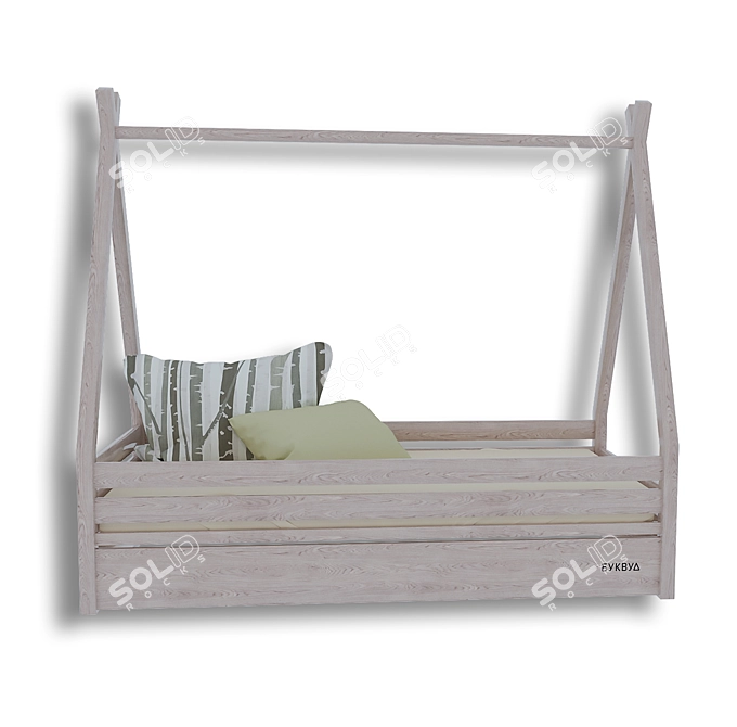 BookWood Indian Wigwam Baby Bed 3D model image 2