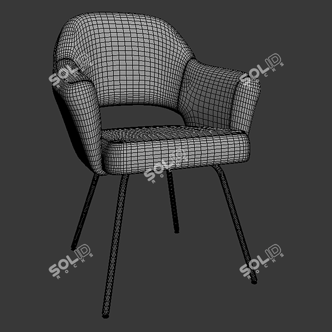 Modern Saarinen Metal Leg Armchair 3D model image 2