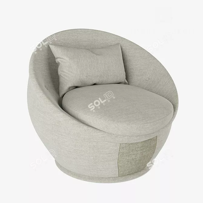 Sleek Egg Chair: 123x115x110 3D model image 1