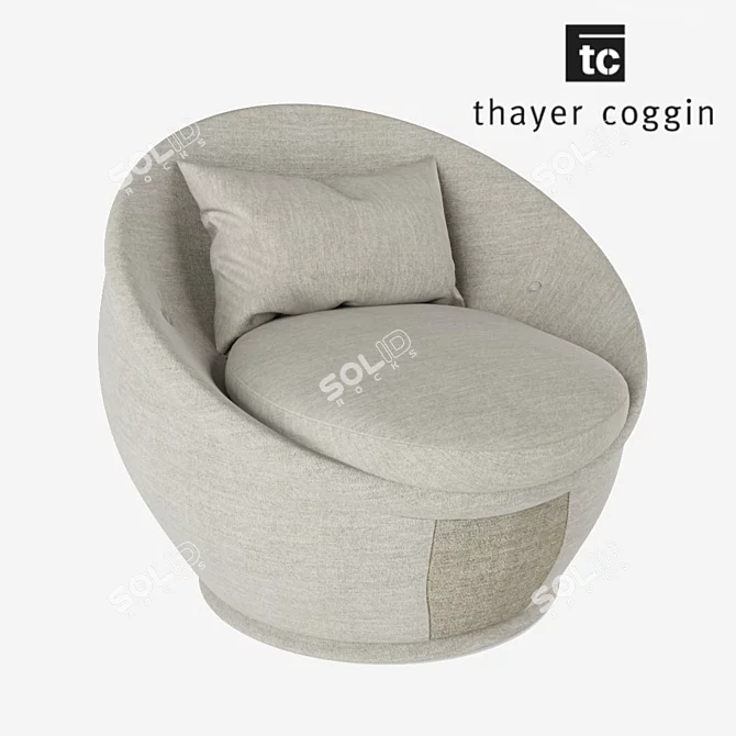 Sleek Egg Chair: 123x115x110 3D model image 2