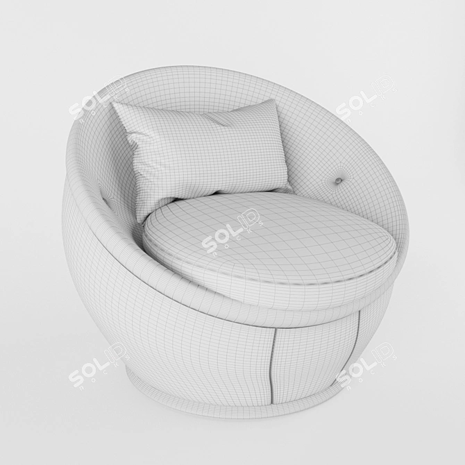 Sleek Egg Chair: 123x115x110 3D model image 3