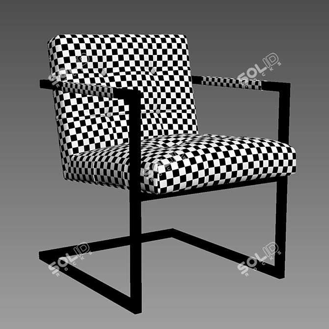 Title: Elegant Milano Tufted Chair in Rich Molasses Color 3D model image 2