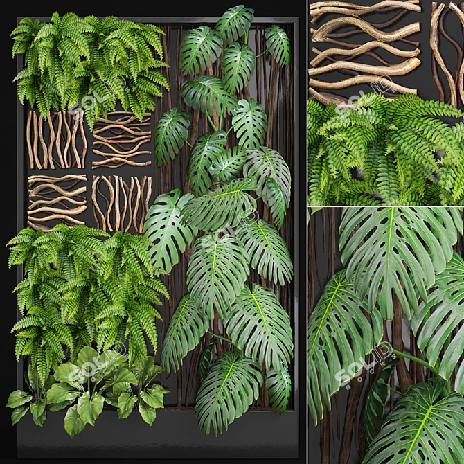 Green Wall Module for Vertical Gardening 3D model image 1