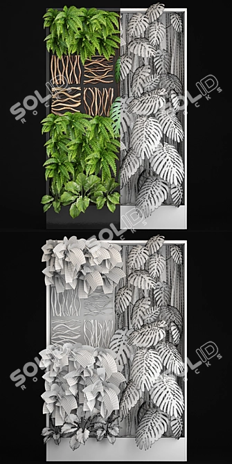 Green Wall Module for Vertical Gardening 3D model image 3