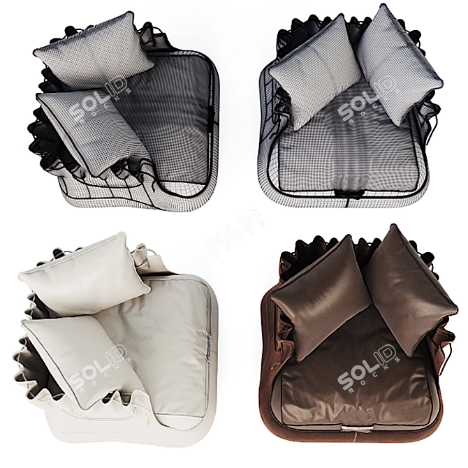 Elegant Babila Armchair: Leather & Fabric Blend 3D model image 2