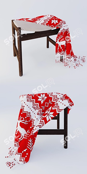 Cozy Textile Seat Stool 3D model image 2