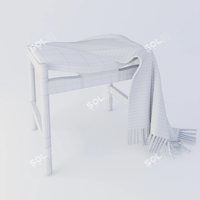 Cozy Textile Seat Stool 3D model image 3