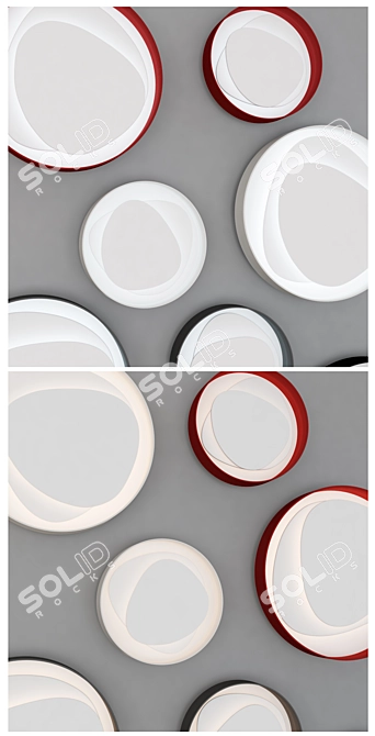 Handcrafted LED Wall Light Set 3D model image 3