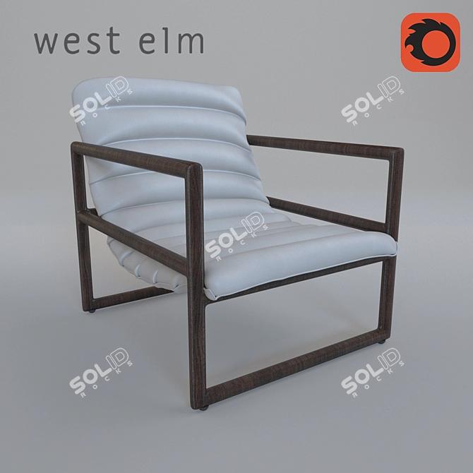 Modern White Dillon Armchair 3D model image 1