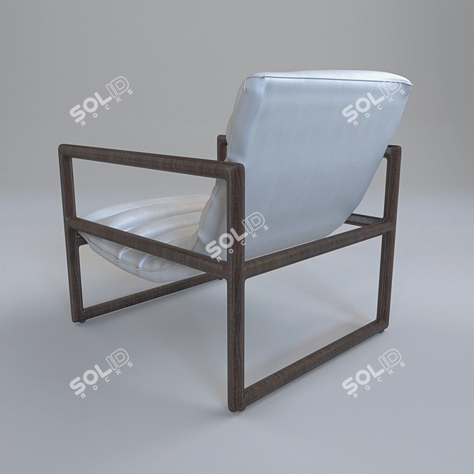 Modern White Dillon Armchair 3D model image 2