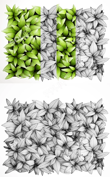 Palm Grass Vertical Garden 3D model image 3