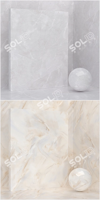 Seamless Stone and Plaster Set 3D model image 2