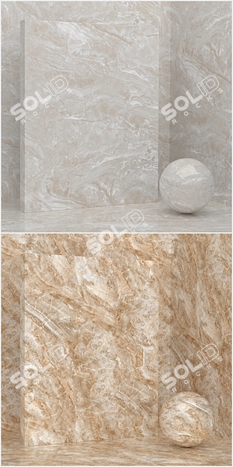 Seamless Stone and Plaster Set 3D model image 3