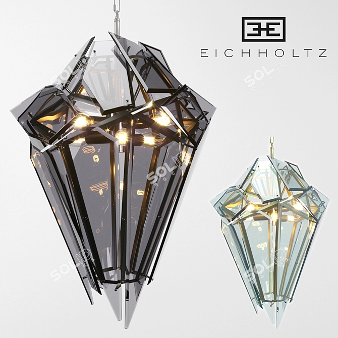 Elegant Shard Crystal Chandelier 3D model image 1