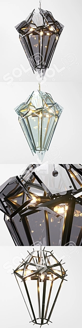 Elegant Shard Crystal Chandelier 3D model image 2