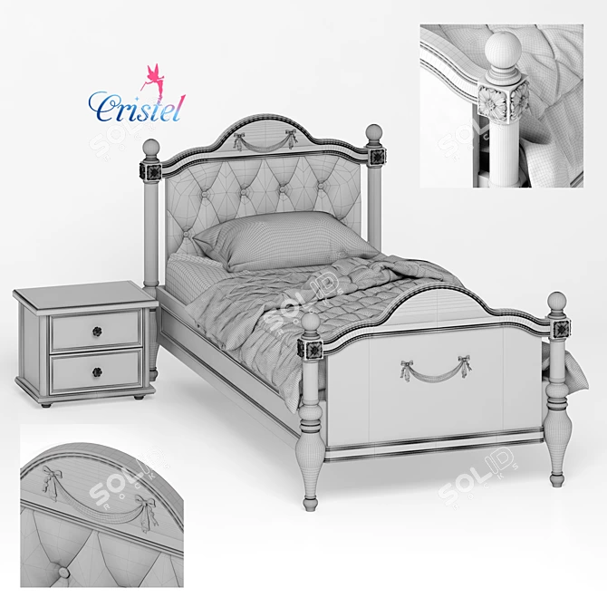 Cristel R-02 Children's Bed Set 3D model image 3