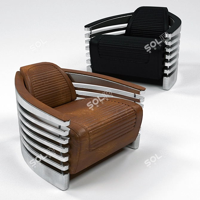 Luxury Mars Armchair | Stylish Design, Stainless Steel Legs 3D model image 1