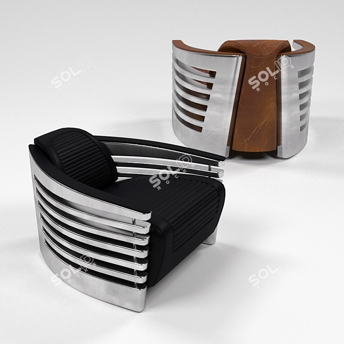 Luxury Mars Armchair | Stylish Design, Stainless Steel Legs 3D model image 2