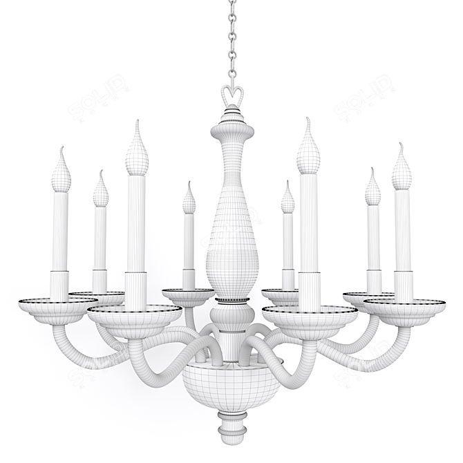 Royal George Balustrade – Elegant Ceiling Fixture 3D model image 2