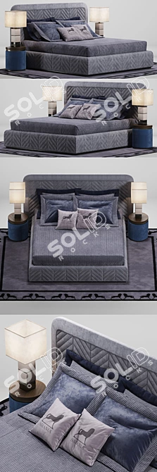 Elegant Harrison Bed 3D model image 3