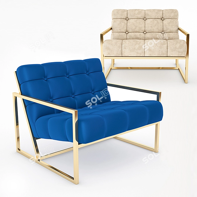 Luxury Gold Lounge Chair 3D model image 1