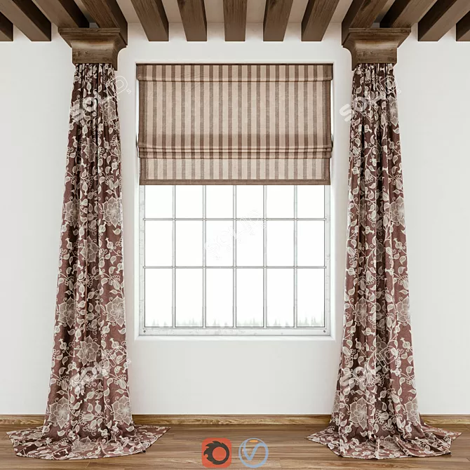 Elegant Curtain: Sophisticated Design 3D model image 2