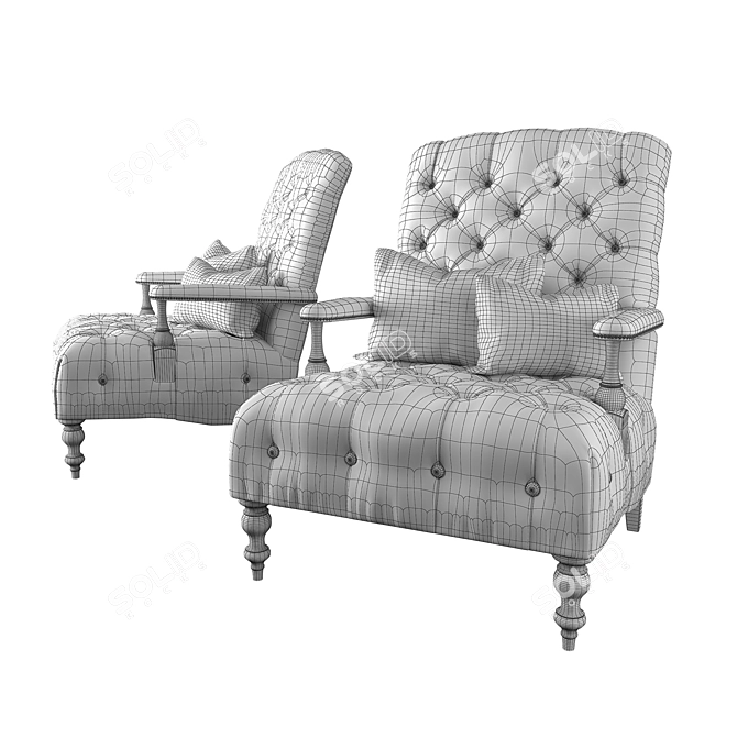 Elegant Bernhardt Garland Chair 3D model image 2