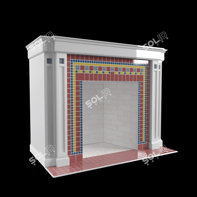 Geometry Ceramic Fireplace Portal 3D model image 2