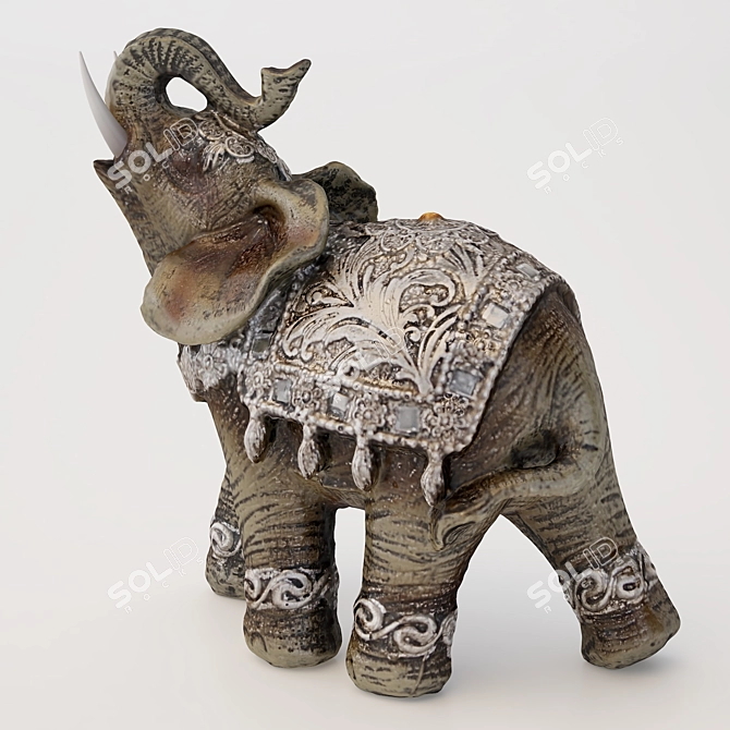 Elegant Elephant Sculpture 3D model image 1