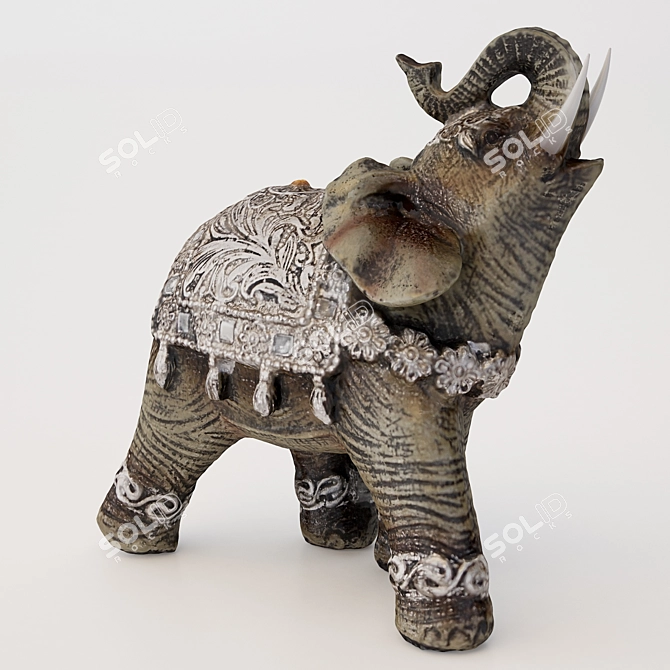 Elegant Elephant Sculpture 3D model image 2