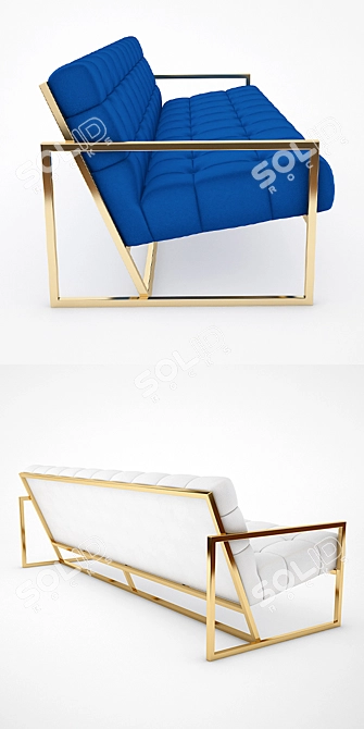 Elegant Goldfinger Apartment Sofa 3D model image 2