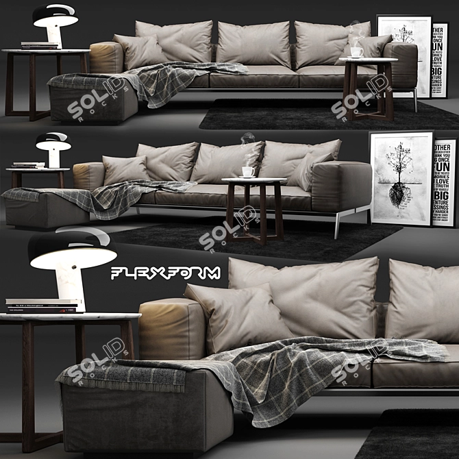 Flexform Lifesteel: Modern Comfort for Your Living Space 3D model image 1