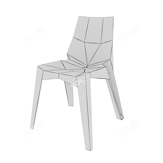 Bonaldo Poly: Contemporary Chair in Glossy Polycarbonate and Polyamide 3D model image 3