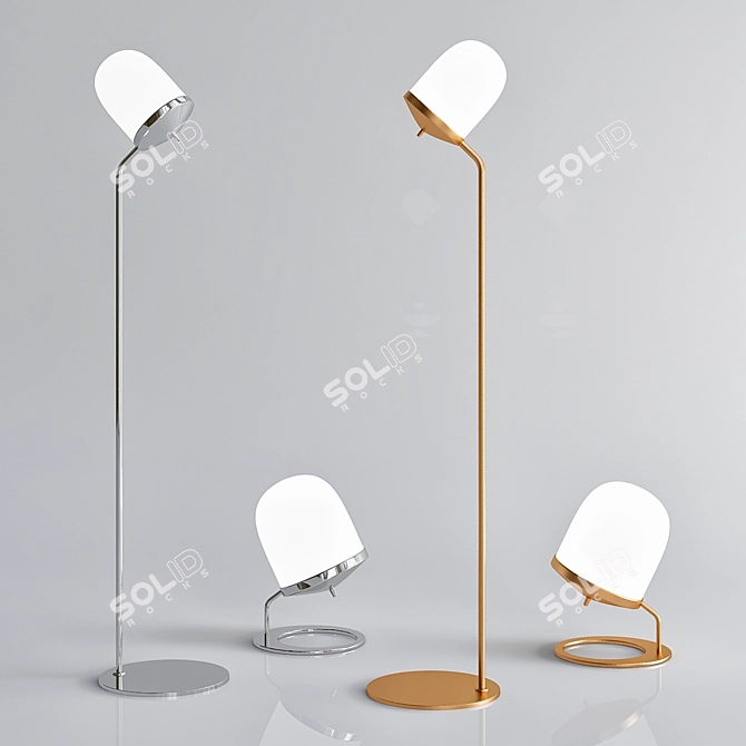 Elegant and Modern Lula Floor Lamp 3D model image 1