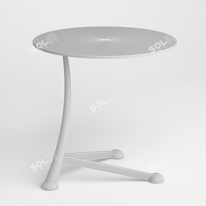 Sleek Silver Glass and Stainless Steel Magazine Table 3D model image 2