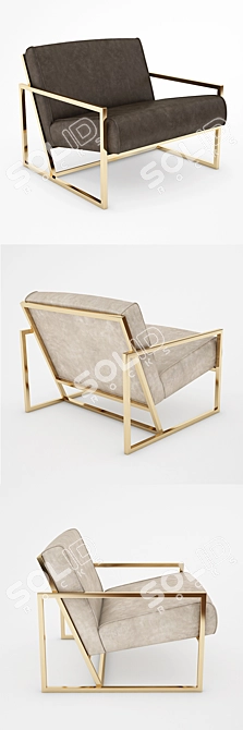 Sleek Frame Lounge Chair 3D model image 2