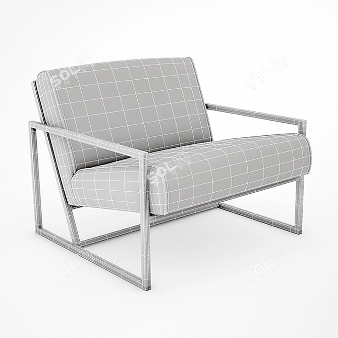Sleek Frame Lounge Chair 3D model image 3