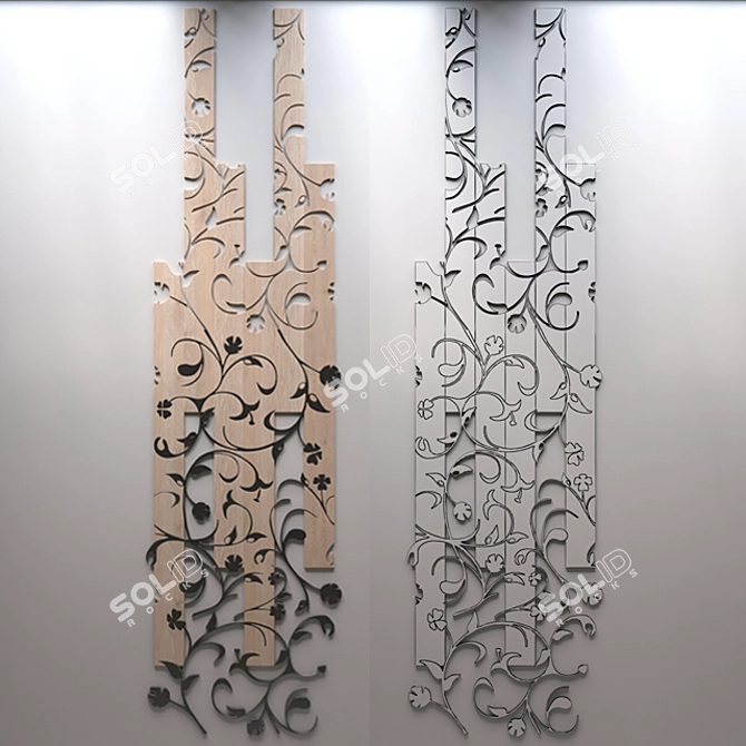 Progenie Classica: Elegant Wood, Metal & Stone Parquet 3D model image 3