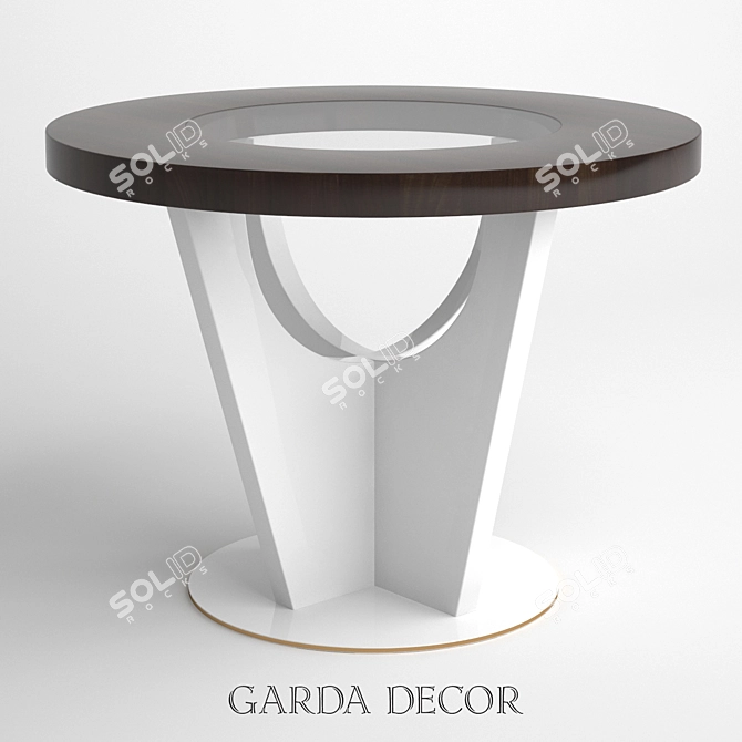 Modern White Magazine Table with Glass Top 3D model image 1