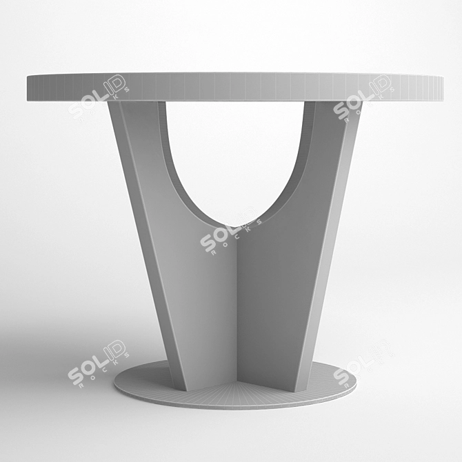 Modern White Magazine Table with Glass Top 3D model image 2