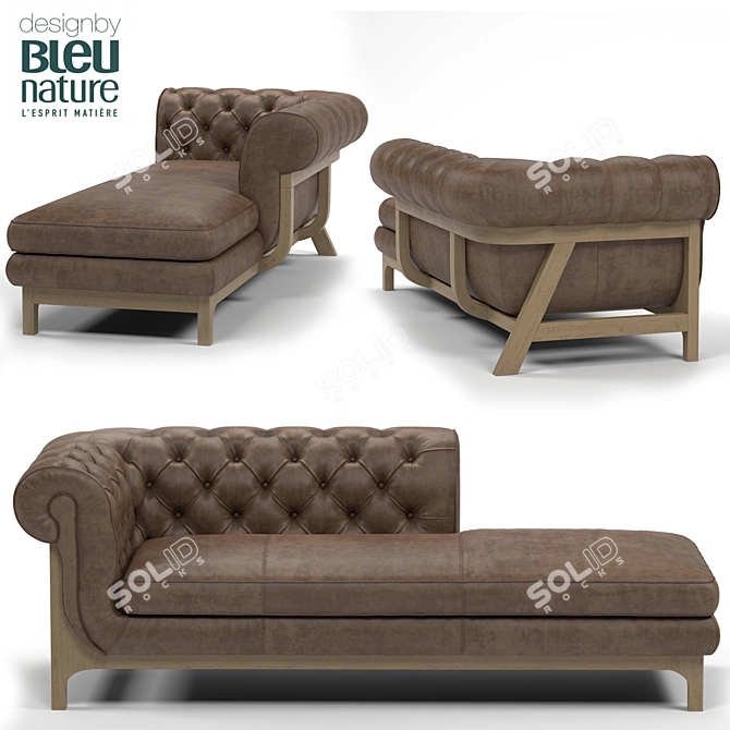 Cozy Chesterfield Cocoon Chaise 3D model image 1