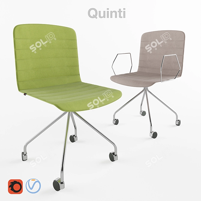 Versatile Rudy Seating: Community, Office, Residential 3D model image 1