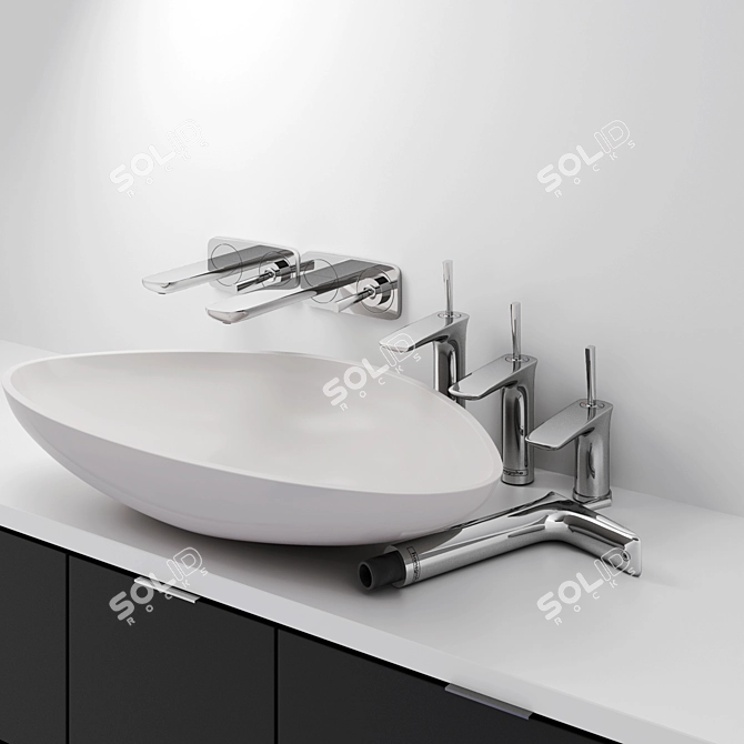 Elegant Hansgrohe Puravida Basin Mixer 3D model image 1