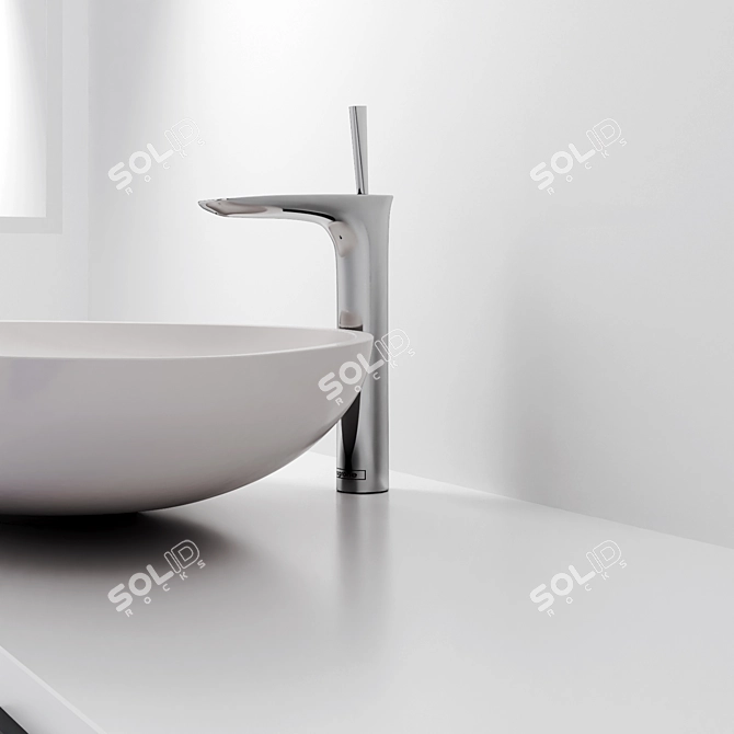 Elegant Hansgrohe Puravida Basin Mixer 3D model image 2