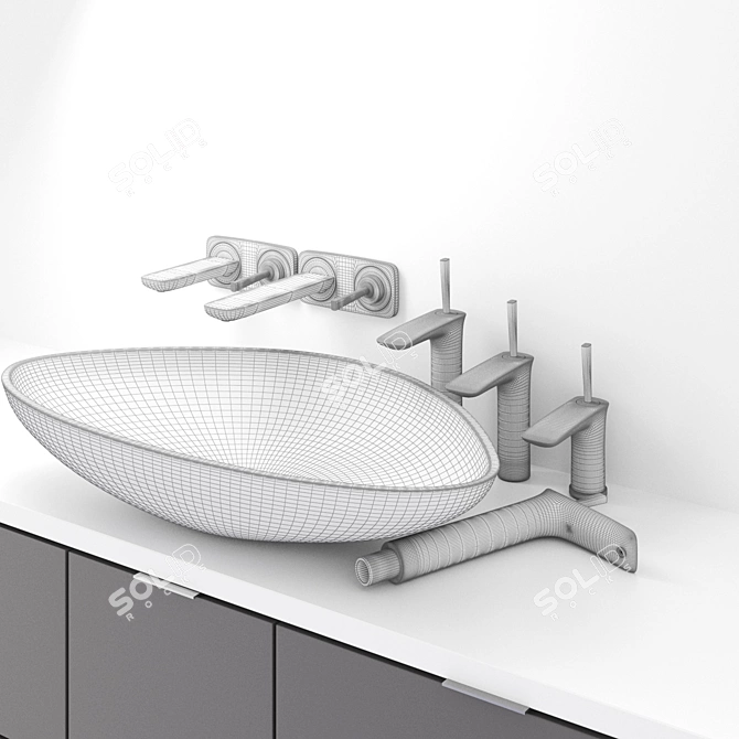 Elegant Hansgrohe Puravida Basin Mixer 3D model image 3