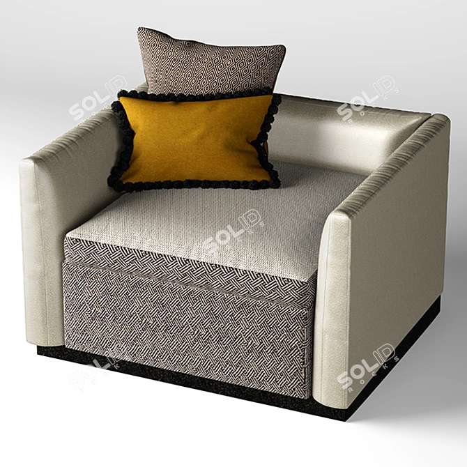 Cozy Comfort: Single Seating Sofa 3D model image 2