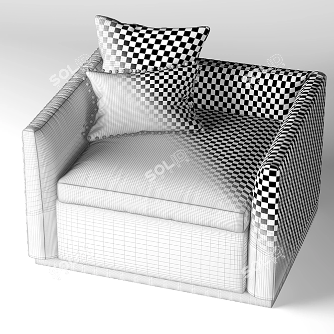 Cozy Comfort: Single Seating Sofa 3D model image 3