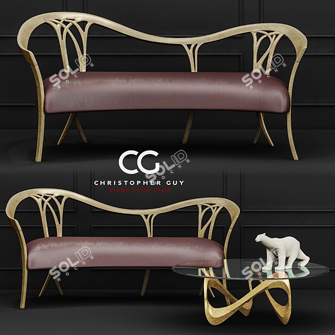 Provence Vineyard Loveseat 3D model image 1