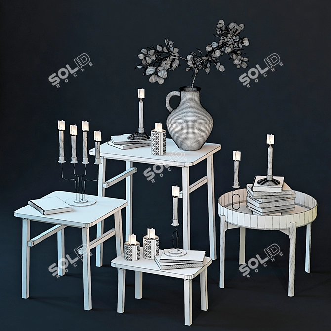 Modern Dining Set: YPPERLIG Collection 3D model image 2